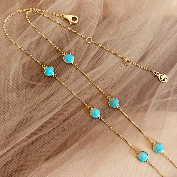 Effy 14K Yellow Gold Turquoise Necklace - Picture 5 of 11